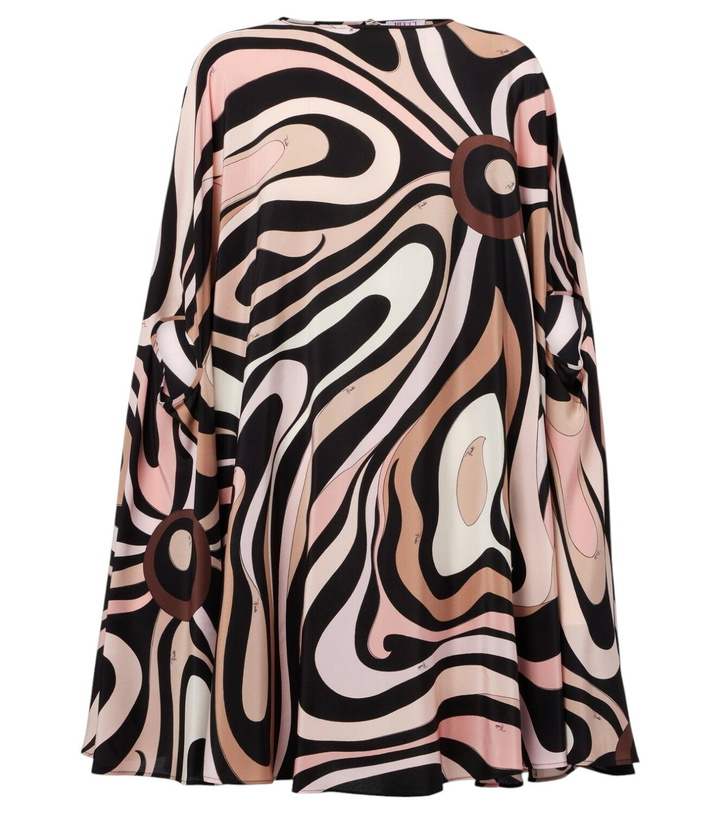 Photo: Pucci Marmo caped crêpe de chine minidress