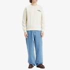 A.P.C. Men's Tyler Floral Logo Crew Sweatshirt in Ecru