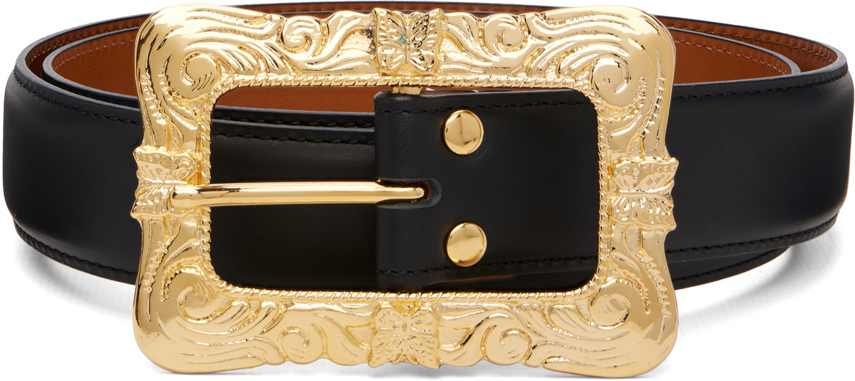 NEEDLES Black Papillon Square Buckle Belt Needles