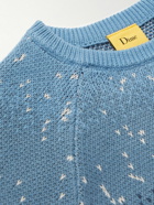 DIME - Magic Logo-Embroidered Intarsia-Knit Sweater - Blue
