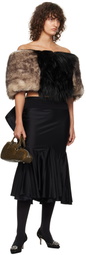 VAQUERA Brown & Black Shrug Faux-Fur Cardigan