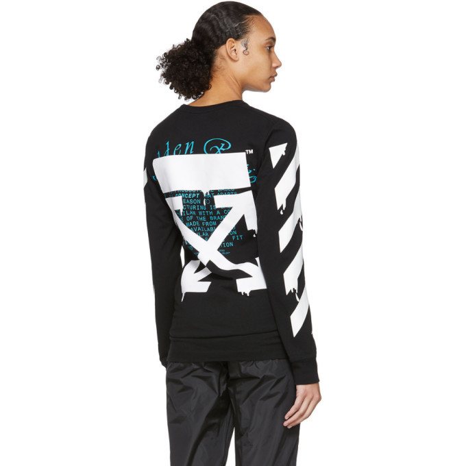 Off-White Black Dripping Arrows Long Sleeve T-Shirt Off-White
