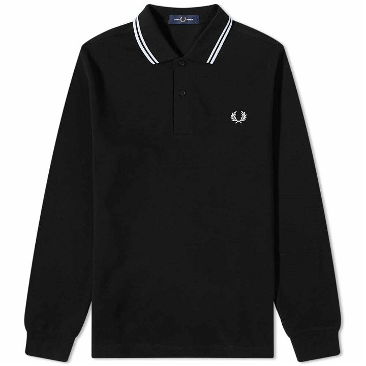 Photo: Fred Perry Authentic Men's Long Sleeve Twin Tipped Polo Shirt in Black