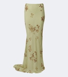 De La Vali Diosa floral georgette maxi skirt