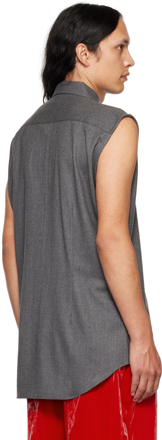 Maximilian Davis Gray Printed Shirt