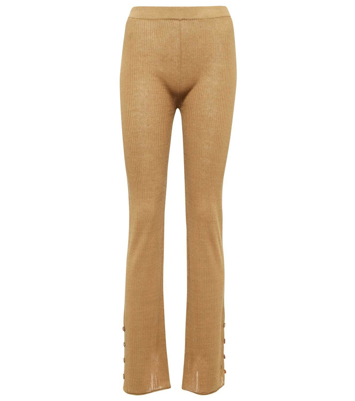Acne Studios Ribbed-knit linen-blend leggings