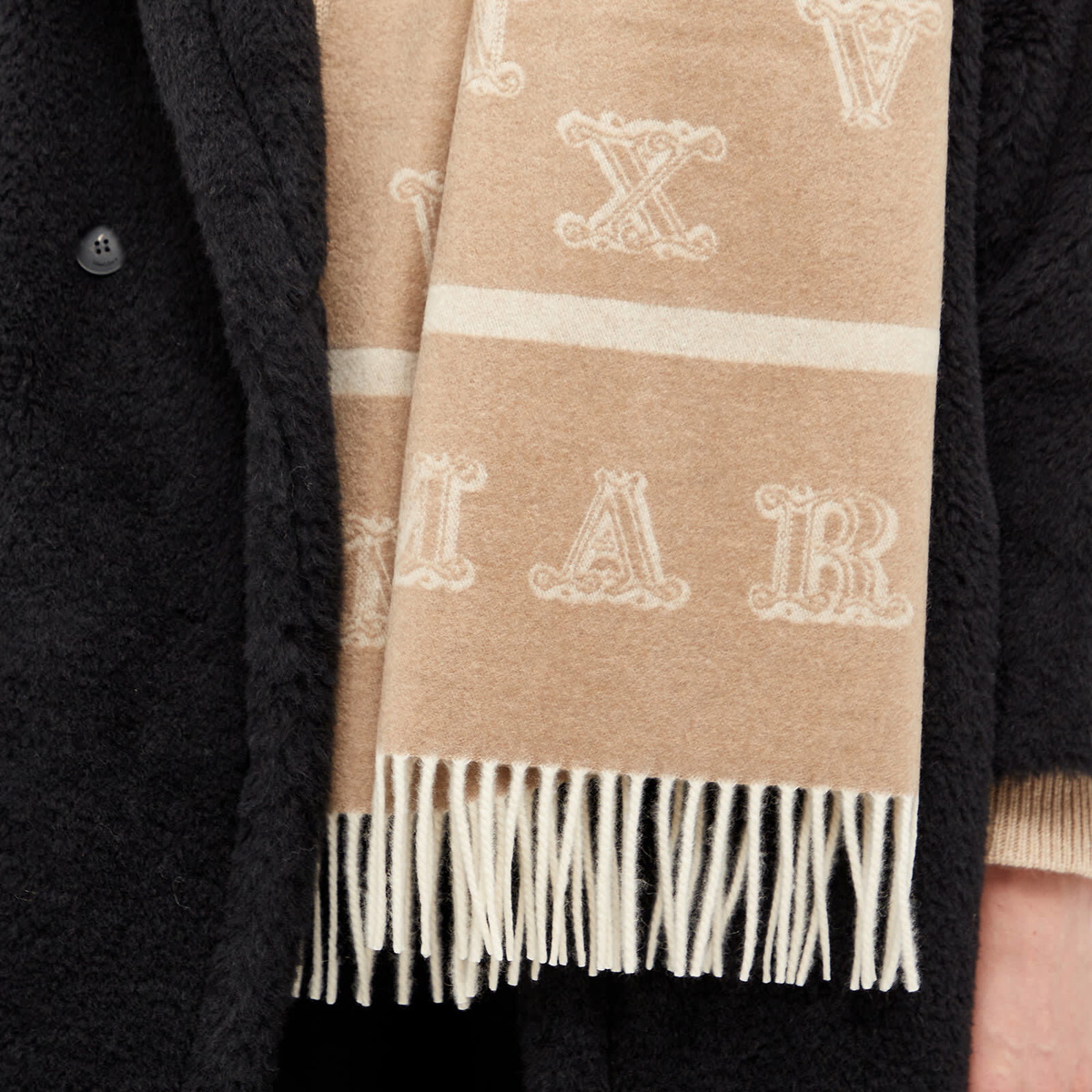 Max Mara Women's Wsklause All Over Logo Scarf in Camel Max Mara