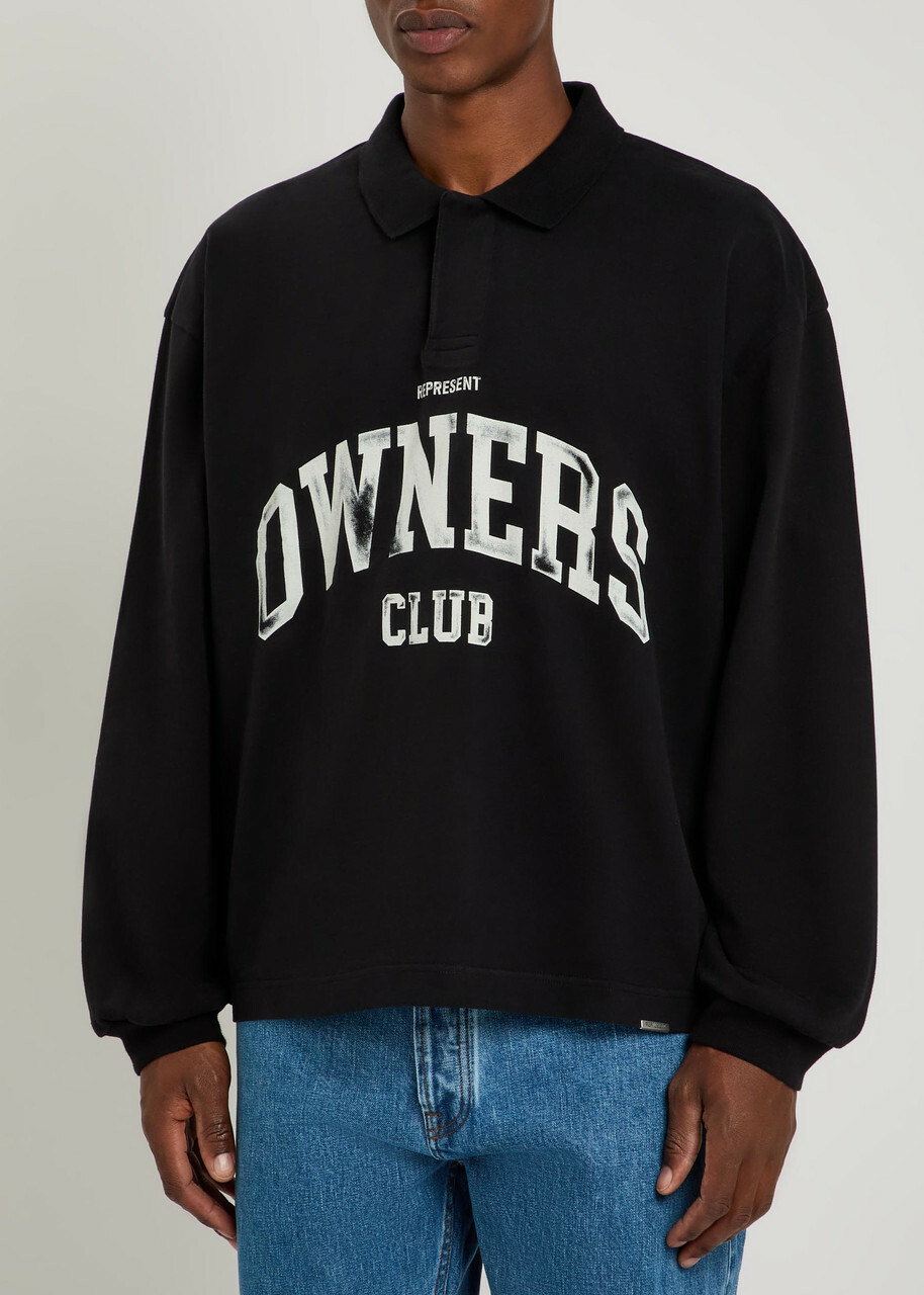 Represent Owners Printed Cotton Rugby top Black Black