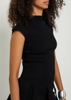A.W.A.K.E Mode Cap-sleeve Close-knit top Black