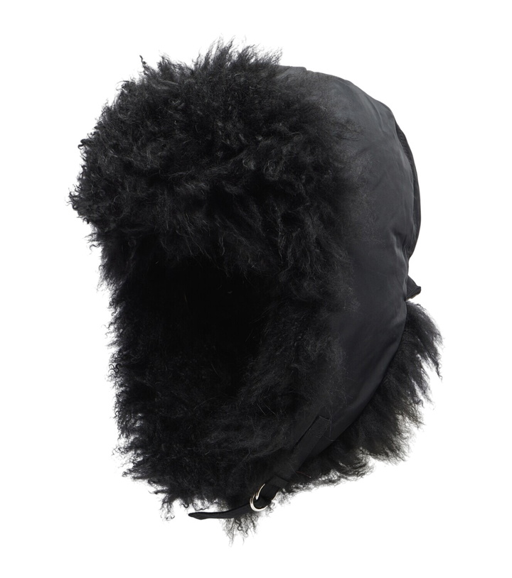 Yves Salomon Reversible Off-White Shearling & Leather Bucket 