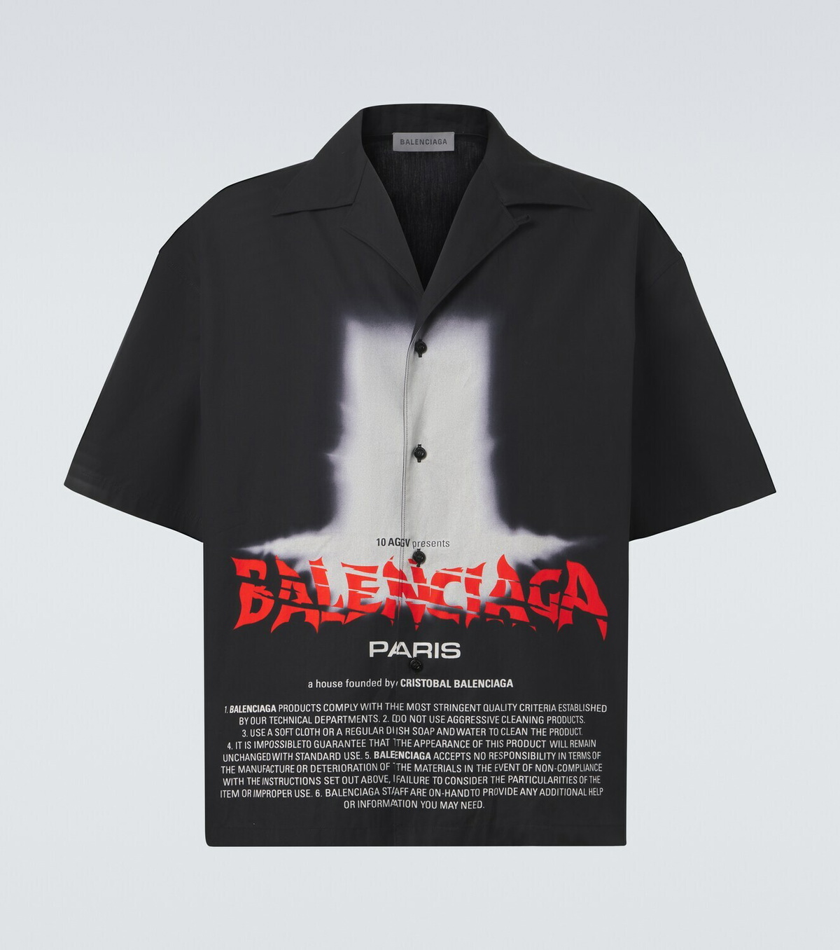 Balenciaga Printed cotton bowling shirt