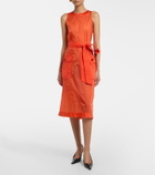 Saint Laurent Belted midi dress