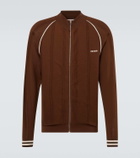 Miu Miu Logo cotton-blend zip-up cardigan