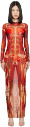 Jean Paul Gaultier Red 'The Écorché' Maxi Dress
