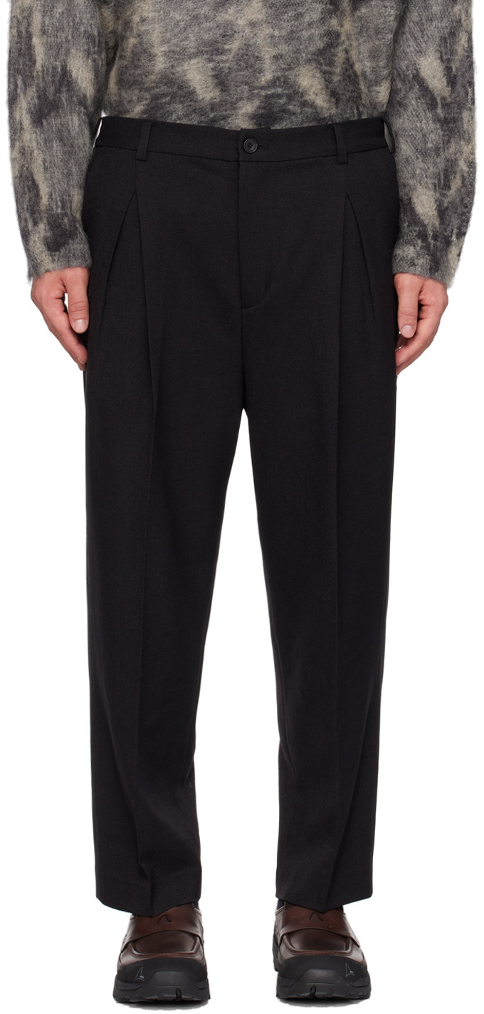 White Mountaineering®︎ Black Pleated Trousers