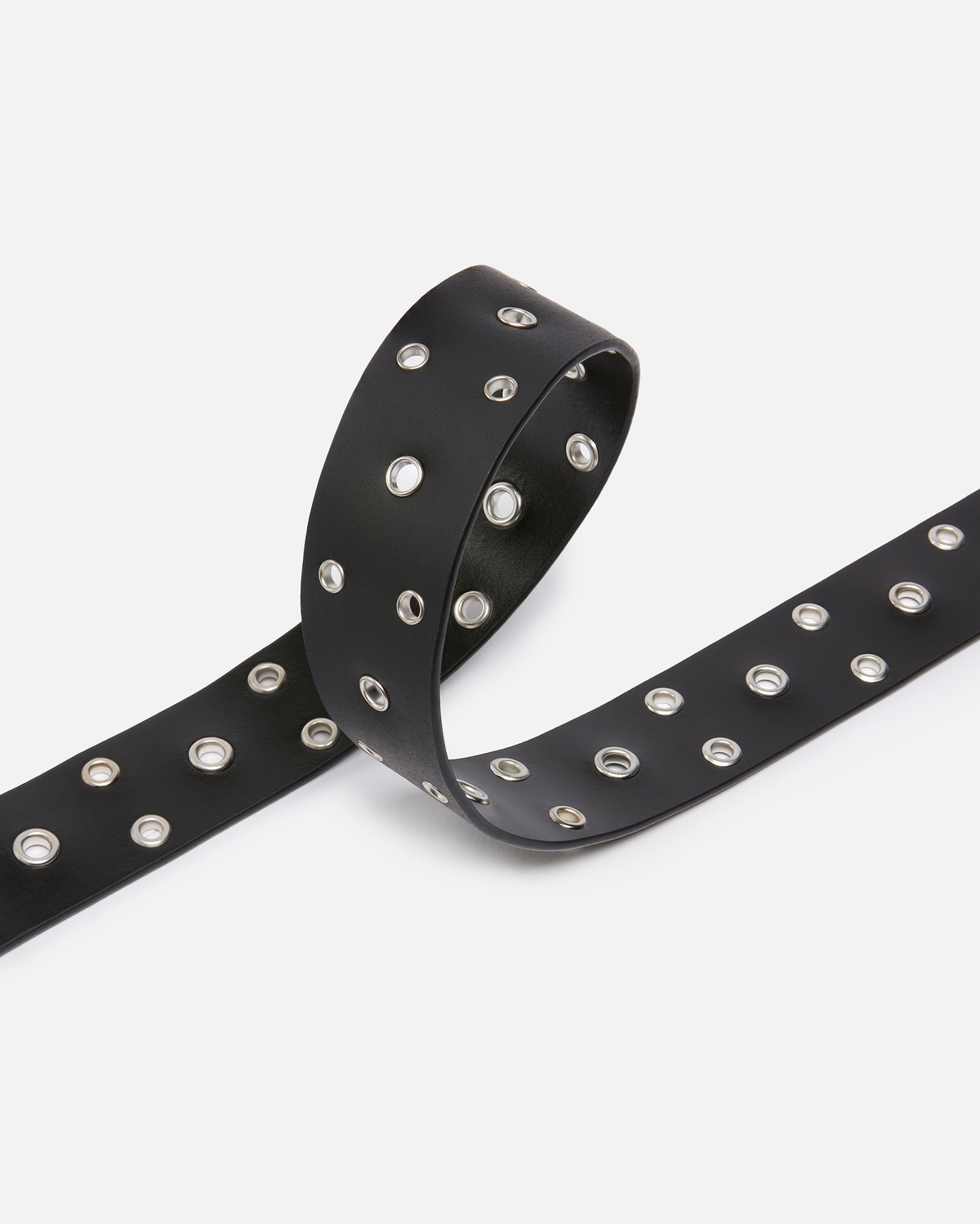 Pinko Leather Belt With Eyelets 4cm Limo Black Shiny Nickel Pinko Leather Belt With Eyelets 4cm Limo Black Shiny Nickel