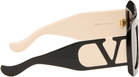 Valentino Black Rectangular Acetate Sunglasses
