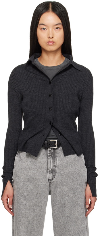 Photo: mfpen Gray Knitted Collar Cardigan