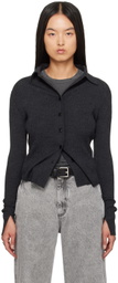 mfpen Gray Knitted Collar Cardigan