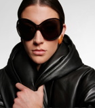 Alaïa Lettering Logo oversized sunglasses