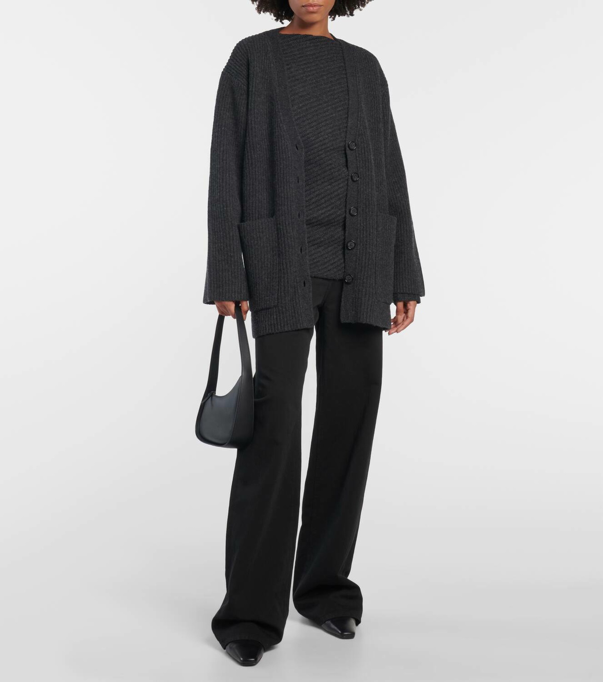 TOTEME / トーテム | TWISTED RIB KNIT ウール リブ ニット | XS | チャコールグレー | レディース Twisted Rib Knit by TOTEME