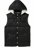 Brunello Cucinelli - Quilted Wool-Flannel Hooded Down Gilet - Black