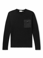 Moncler - Logo-Appliquéd Twill-Trimmed Cotton Sweater - Black