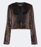 Veronica Beard Bancroff sequined tie-neck jacket