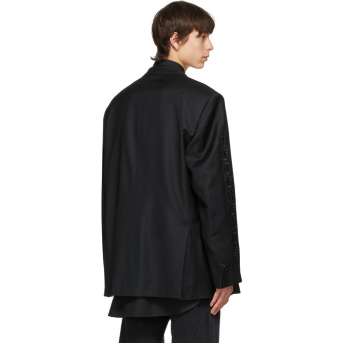 VETEMENTS Black Gothic Logo Tailored Blazer Vetements