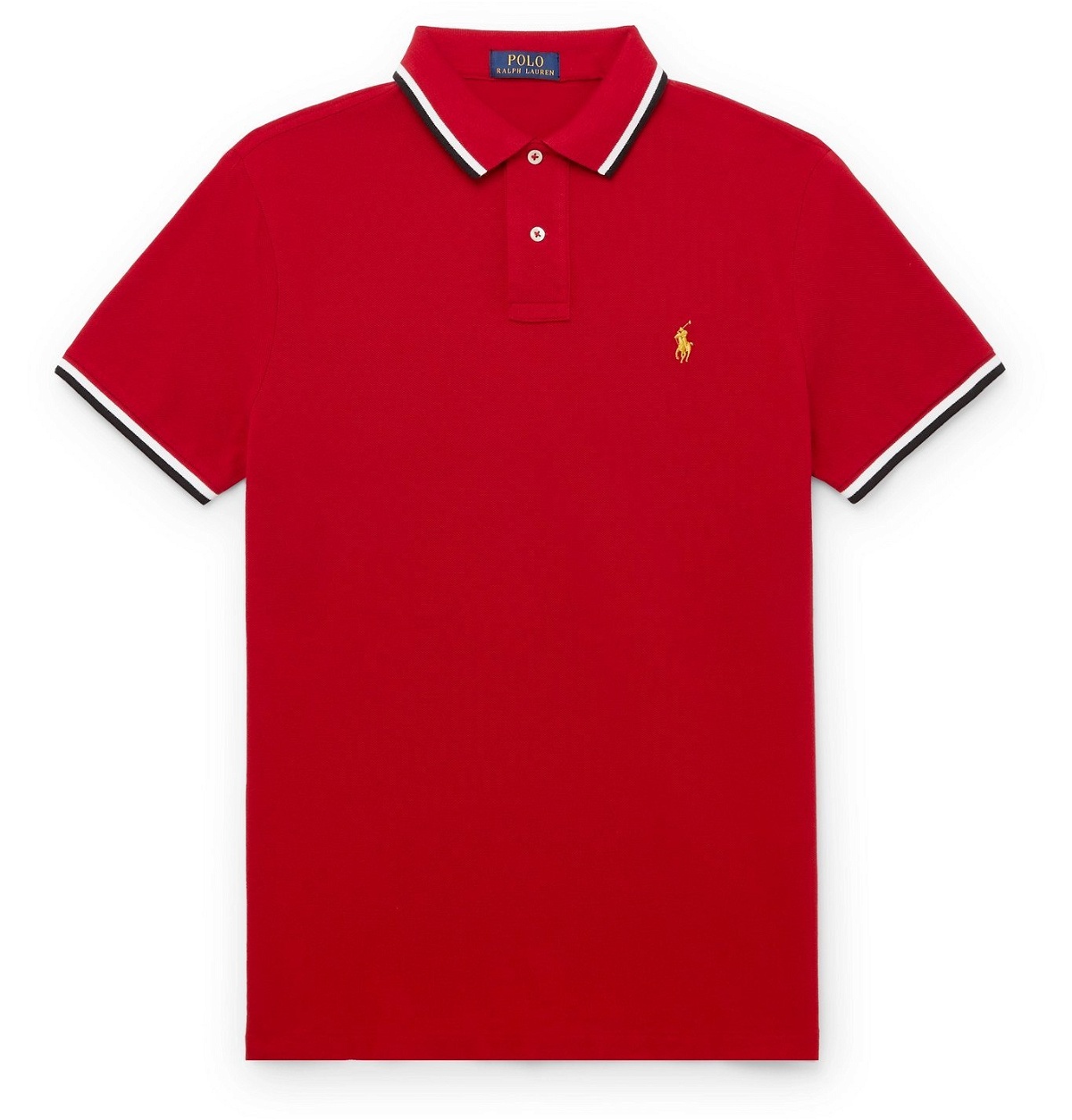Shirt - - Polo Red Contrast-Tipped Ralph Polo RALPH Lauren POLO LAUREN Cotton-Piqué