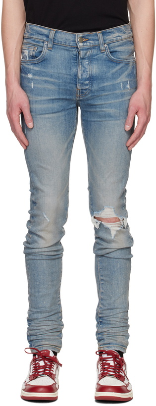 Photo: AMIRI Blue Broken Jeans