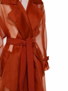 MAX MARA Rauche Belted Silk Organza Trench Coat