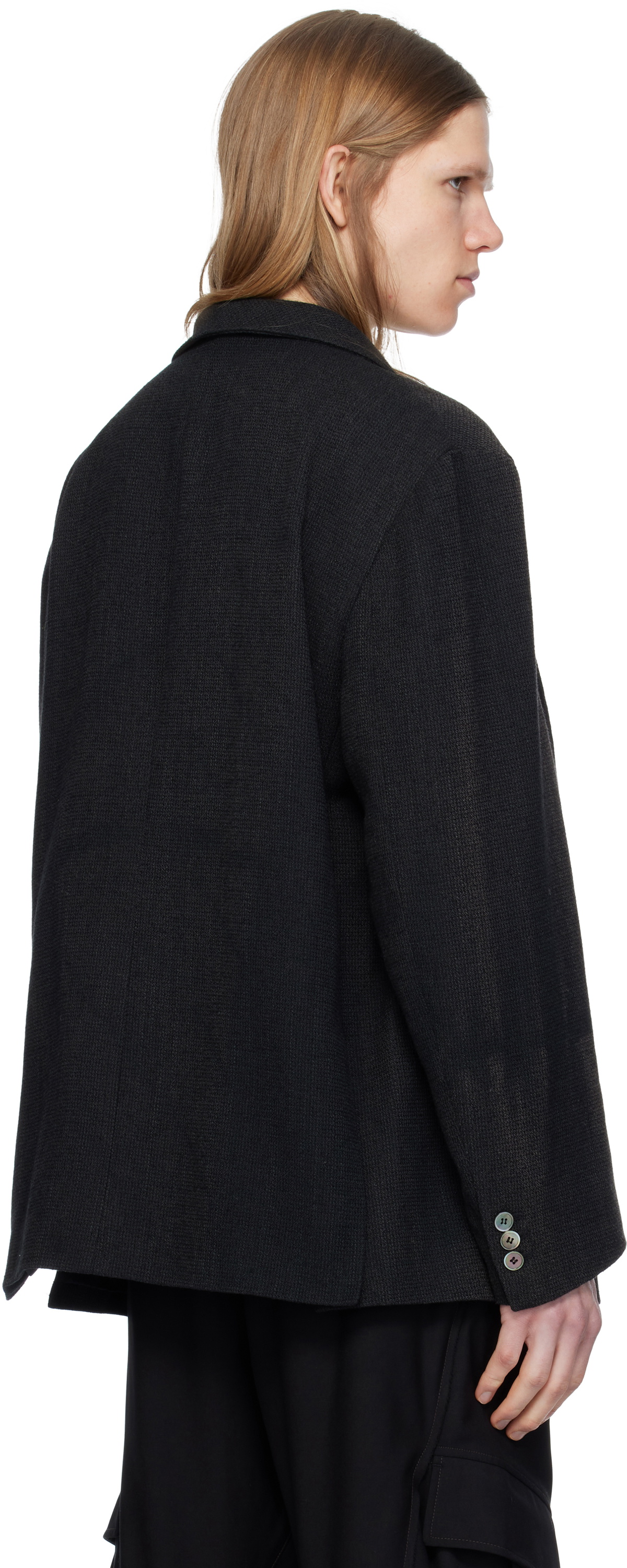 JiyongKim Black Sun-Bleached Tailored Blazer