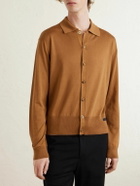 Versace - Logo-Appliquéd Silk and Cotton-Blend Cardigan - Brown