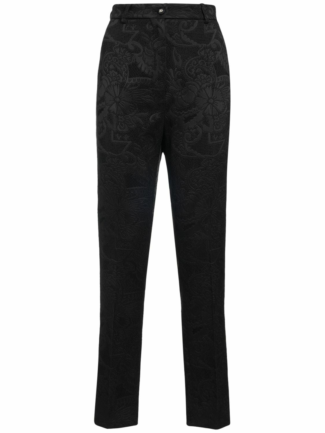 【関税・送料込み】DOLCE GABBANA Women Straight Pants DOLCE & GABBANA - High Rise Jacquard Straight Pants Dolce