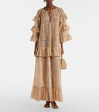 Adriana Degreas Ruffled lace maxi dress