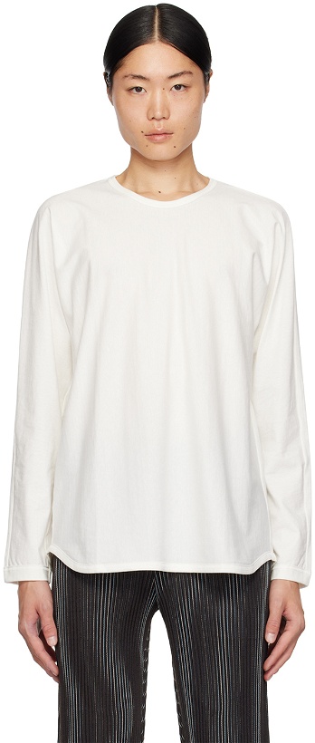 Photo: HOMME PLISSÉ ISSEY MIYAKE White Release-T 2 Long Sleeve T-Shirt
