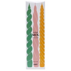 HAY Long Candles - Set Of 6 in Green Dark/Rose/Tangerine