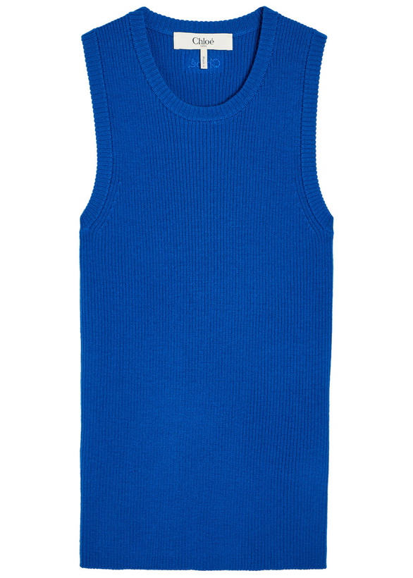 Photo: Chloe Ribbed Wool Tank top Blue