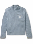 Sacai - Carhartt WIP Detroit Ribbed Wool and Nylon-Blend Sweater - Blue