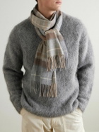 Johnstons of Elgin - Fringed Checked Cashmere Scarf