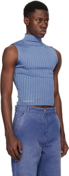 Marni Blue Mock Neck Tank Top