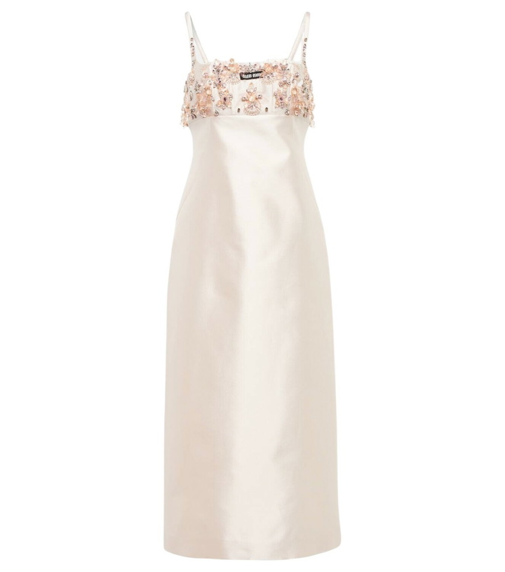 Photo: Miu Miu Embellished silk and wool midi dress