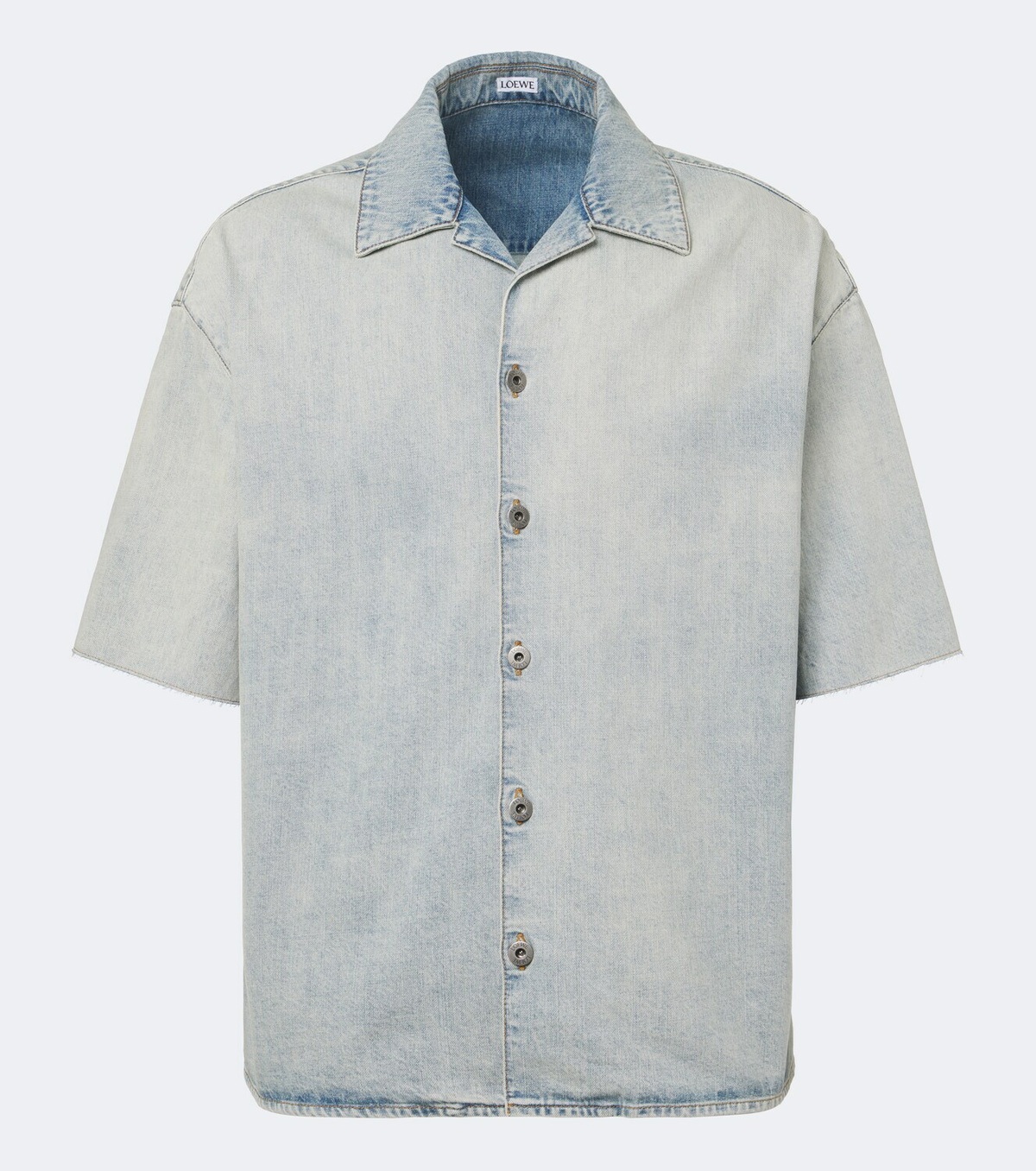 Loewe Anagram faded denim bowling shirt