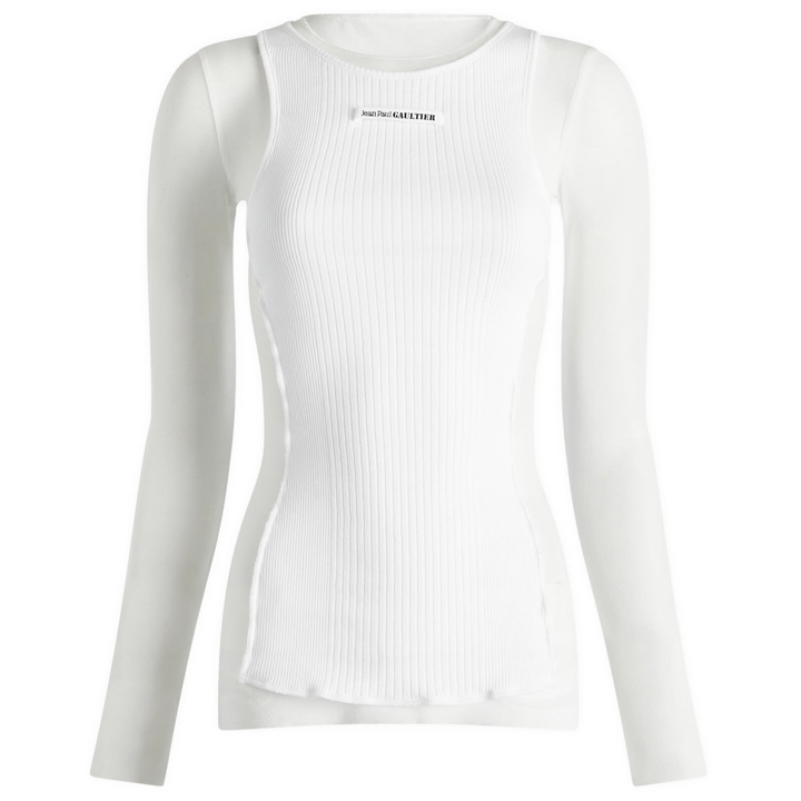 Photo: Jean Paul Gaultier Women's Logo Layered Vest in White