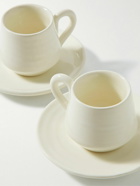 Brunello Cucinelli - Set of Two Glazed Ceramic Mugs and Saucers