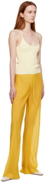 Silk Laundry Yellow Bias-Cut Lounge Pants