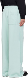 MM6 Maison Margiela Blue Embroidered Logo Sweatpants