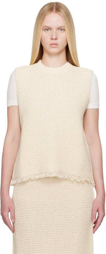 Photo: Studio Nicholson Off-White Fray Knit Vest