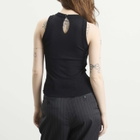 mfpen Women's Appointment Top in Black Merino Silk